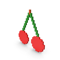 Cherry Voxel Symbol PNG & PSD Images