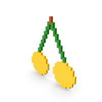 Cherry Voxel Symbol PNG & PSD Images