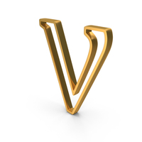 Gold Greek Alphabet Nu Outline Icon PNG & PSD Images