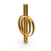 Gold Greek Alphabet Phi Outline Icon PNG & PSD Images