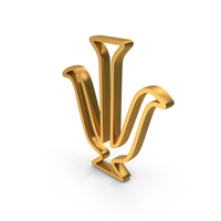 Gold Greek Alphabet Psi Outline Icon PNG & PSD Images