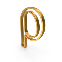 Gold Greek Alphabet Rho Outline Icon PNG & PSD Images