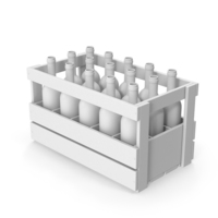 Monochrome Crate With Wine Bottles PNG & PSD Images