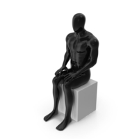 Male Mannequin Sitting On A Square Stool PNG & PSD Images