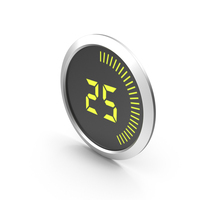 Yellow Digital Timer Progress Bar 25 Symbol PNG & PSD Images