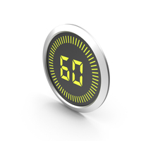 Yellow Digital Timer Progress Bar 60 Symbol PNG & PSD Images