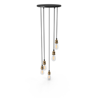 20th Century Factory Filament Bare Bulb Round Pendant PNG & PSD Images