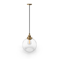 20th Century Factory Filament Clear Glass Cafe Pendant PNG & PSD Images