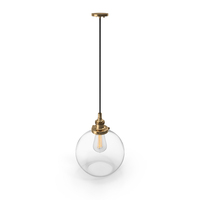 20th Century Factory Filament Clear Glass Cafe Rectangular Pendant PNG & PSD Images