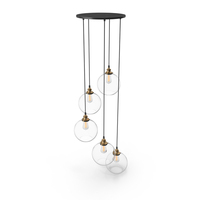 20th Century Factory Filament Clear Glass Cafe Round Pendant PNG & PSD Images