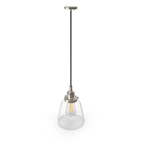 20th Century Factory Filament Clear Glass Cloche Pendant PNG & PSD Images