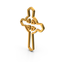 Gold Cross Outline Icon PNG & PSD Images