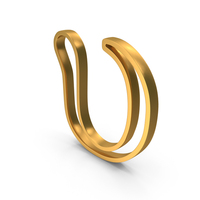 Gold Greek Alphabet Upsilon Outline Icon PNG & PSD Images