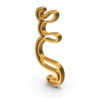 Gold Greek Alphabet Xi Outline Icon PNG & PSD Images
