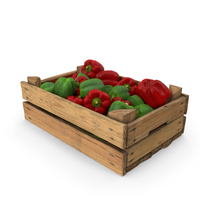 Market Box with Peppers PNG & PSD Images