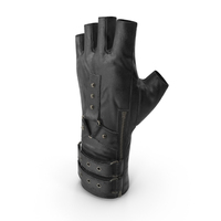Punk Rave Steampunk Fingerless Gloves Black Single PNG & PSD Images