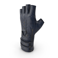 Punk Rave Steampunk Fingerless Gloves Blue Single PNG & PSD Images