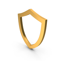 Out Line Shield Icon Gold PNG & PSD Images