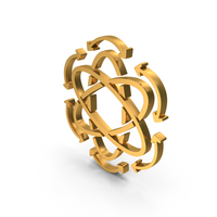 Planetary Atom Gold Symbol PNG & PSD Images