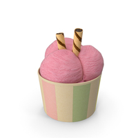 Ice Cream in Paper Cup Raspberry PNG & PSD Images
