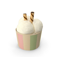 Ice Cream in Paper Cup Vanila PNG & PSD Images