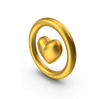 Icon Heart Gold PNG & PSD Images