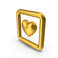 Icon Heart Gold PNG & PSD Images