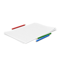 Lined Papers With Three Pencils PNG & PSD Images