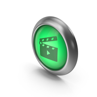 Movie Clapper Open Green Icon Button PNG & PSD Images