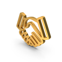 Gold Handshake Outline Icon PNG & PSD Images
