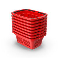 Red Plastic Shopping Baskets PNG & PSD Images
