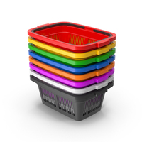 Colorful Plastic Shopping Baskets PNG & PSD Images