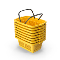 Yellow Plastic Shopping Baskets PNG & PSD Images