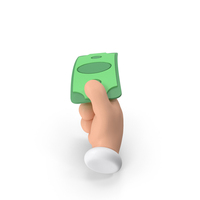 Cartoon Dollar Bill In Hand PNG & PSD Images