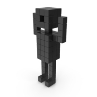 Black Voxel Human Symbol PNG & PSD Images