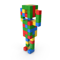 Mix Colors Voxel Human Symbol PNG & PSD Images