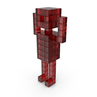 Voxel Human Red Glass PNG & PSD Images