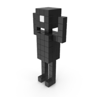 Black And White Voxel Human Symbol PNG & PSD Images