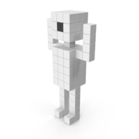 White And Black Voxel Human Symbol PNG & PSD Images