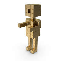 Voxel Human Gold PNG & PSD Images