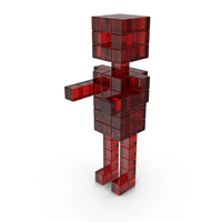 Red Glass Voxel Human Symbol PNG & PSD Images