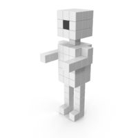 White And Black Voxel Human Symbol PNG & PSD Images