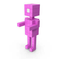 Voxel Human Pink And White PNG & PSD Images