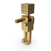 Gold Voxel Human Symbol PNG & PSD Images