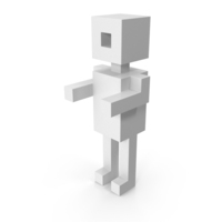 White Voxel Human Symbol PNG & PSD Images