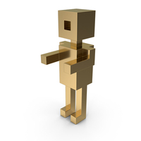 Gold Voxel Human Symbol PNG & PSD Images