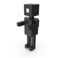 Black And White Voxel Human Symbol PNG & PSD Images