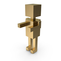 Gold Voxel Human PNG & PSD Images