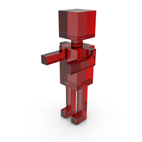 Red Glass Voxel Human Symbol PNG & PSD Images