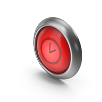 Clock Red Icon Button PNG & PSD Images